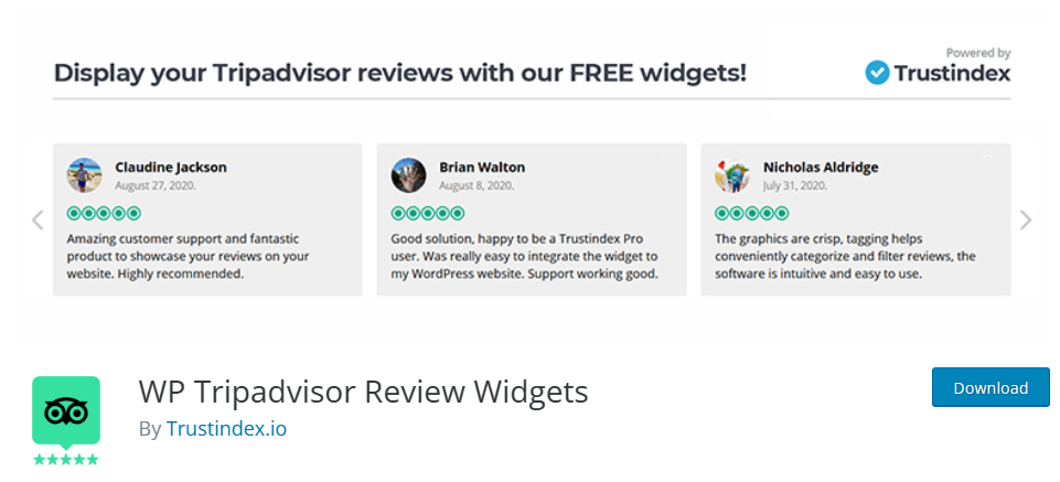 free plugin for reviews on Tripadvisor