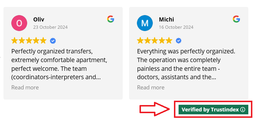 picture of a review widget with the Verified by Trustindex badge